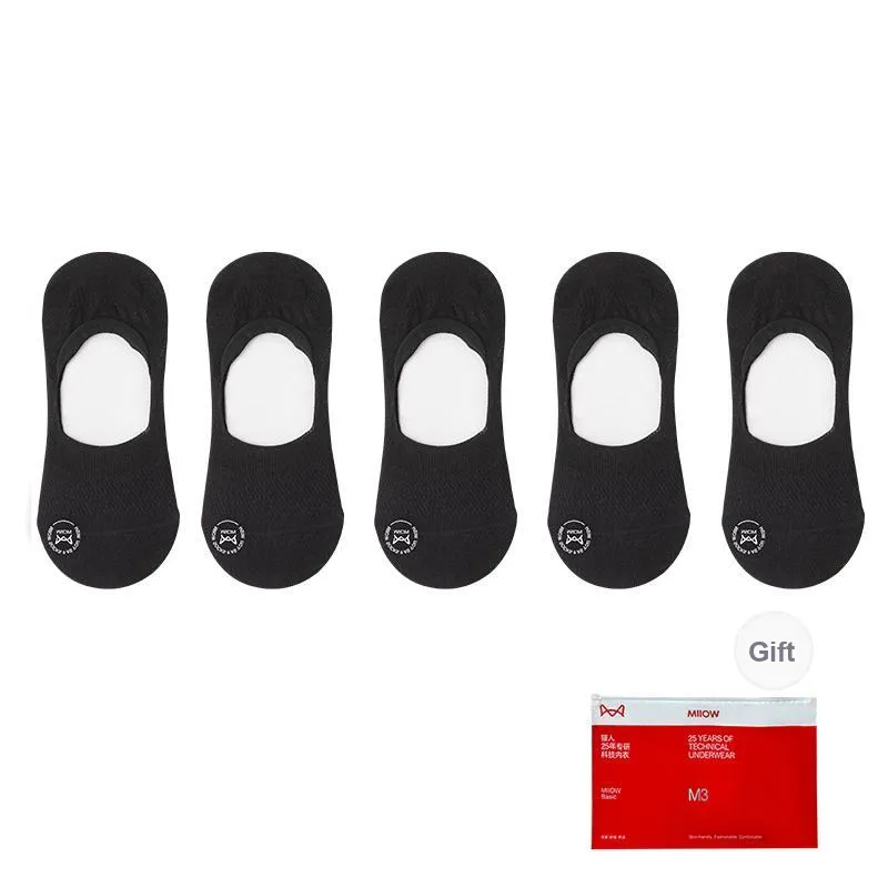 MIIOW Cool One Summer Series No Show Socks Men's Shopping Bag 5 Pack-7