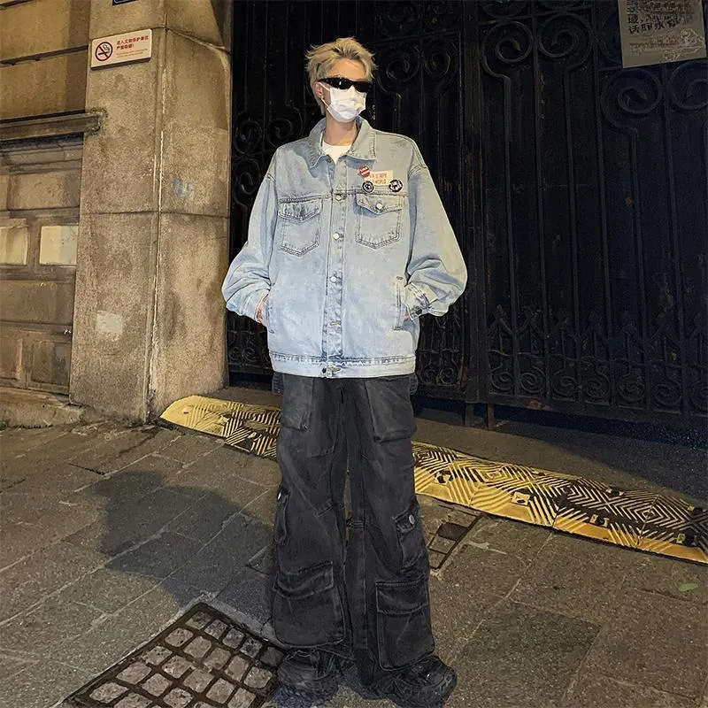 NEAR HERE Denim Jackets Unisex-14