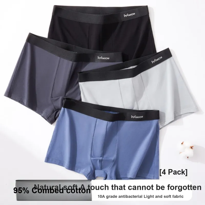 MIIOW Underpants Men's 4 Pack Mixed Color-1