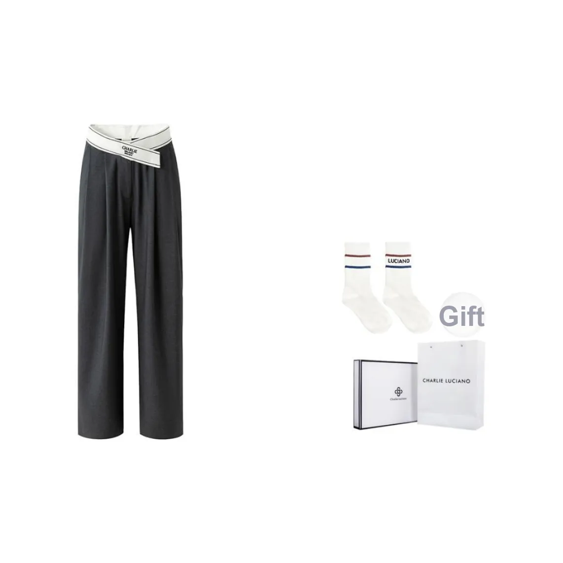 Charlie Luciano Casual Pants Unisex Dark Gray
