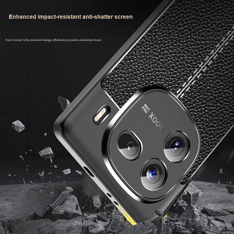 YUBEN Leather Material Electroplated Matte Phone Cases Compatibility IQOO 12/8/Z7/Z1 Neo 7/Neo 6/Neo 5/Z6/U5/Pro-5