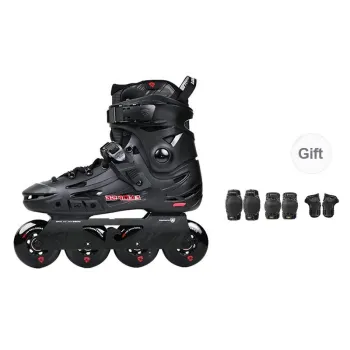 FLYING EAGLE Inline Skates Stylized, Street Riding, Commuting FSK Unisex Shoes+Protective Gear Size 36 46, Black Red
