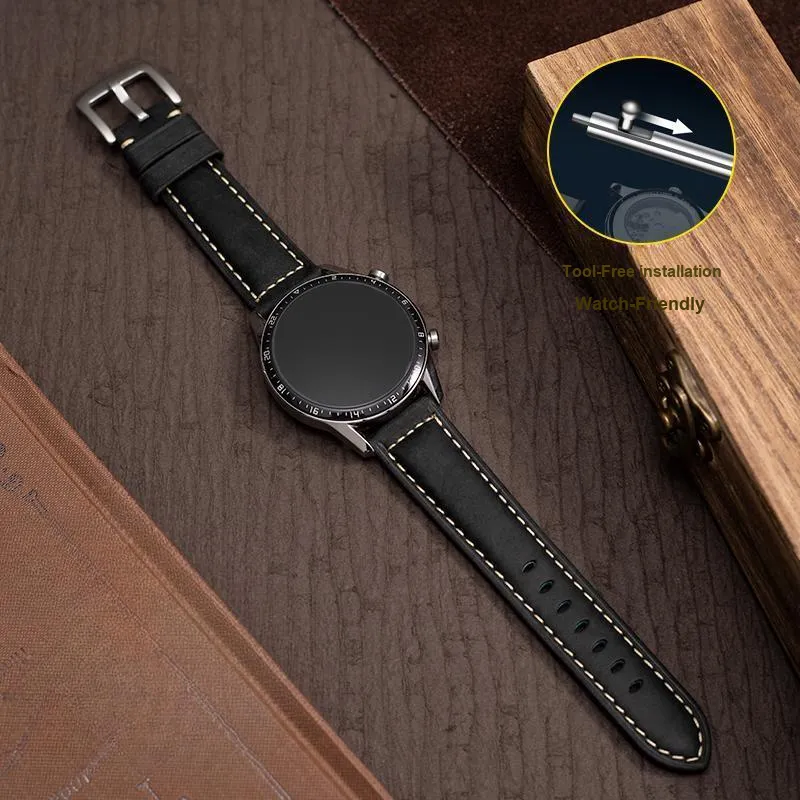 LOVINGCOOL Watch Band Huawei Compatibility Genuine Leather Material-16