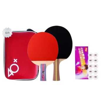 DHS Ping Pong Paddles Unisex Carbon Fiber Black/Red