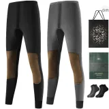 Knee Protector Fleece-Lined 2 Pack (Black+Dark Gray) with 2 Pack Socks+Shopping Bag Included
