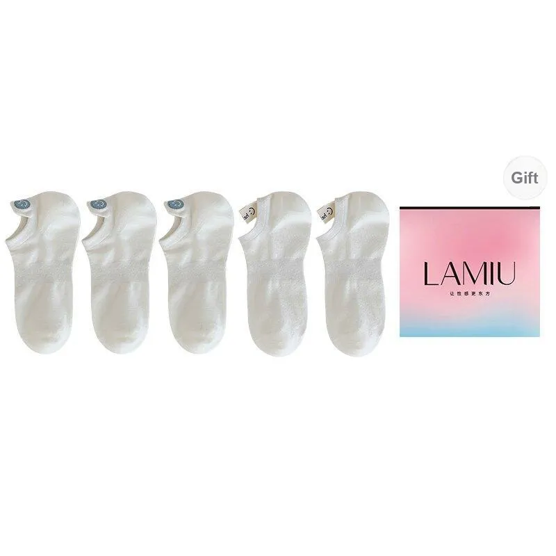 Lan Miao No Show Socks Unisex Shopping Bag 5 Pack
