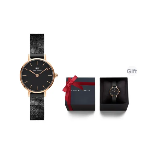 DW DanielWellington Кварцевый механизм Женские DW Small Round Watch Часы 24 мм Черные