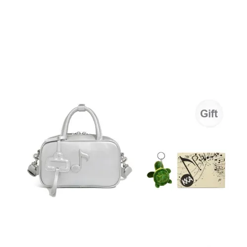 KKA PU Shoulder Bag, Crossbody Bag, Handbag Women's Silver/Black