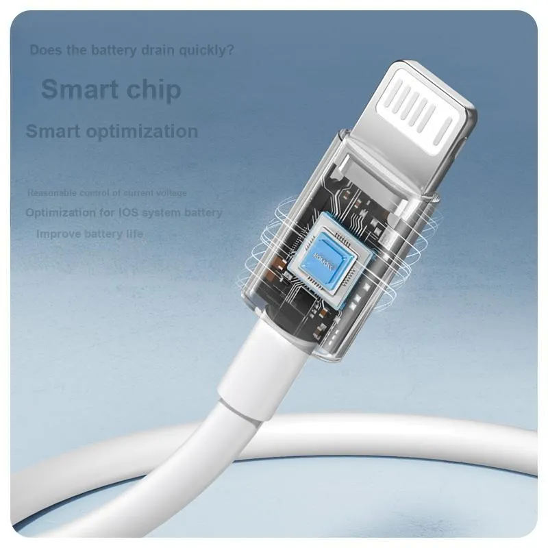 ROMOSS CB12 0.2/1/1.5/2.0m A To Lightning Type C To Lightning Safe Fast Charging No Damage To Device Apple Cable-3