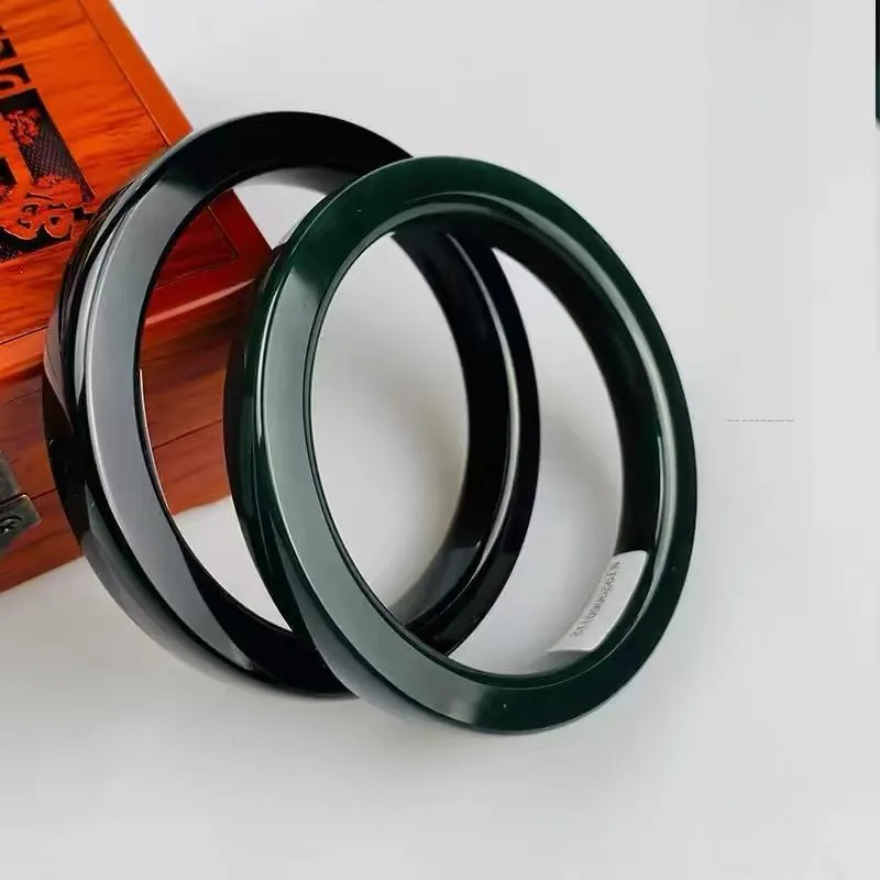 CUIYIN Hetian Jade Bangles Green Jade Women's-5
