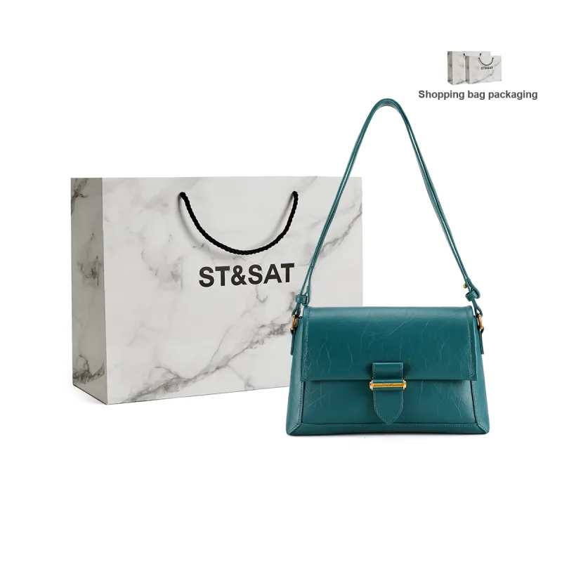 ST&SAT Cow Leather Patchwork Synthetic Leather Envelope Bag Shoulder Bag Crossbody Bag Regular Women's Multicolor-2