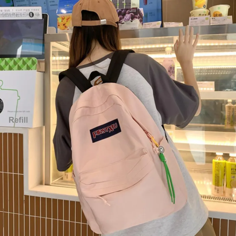 TAKI Nylon Versatile Fashion Students Backpack Regular Unisex Couple's Version Multicolor-10
