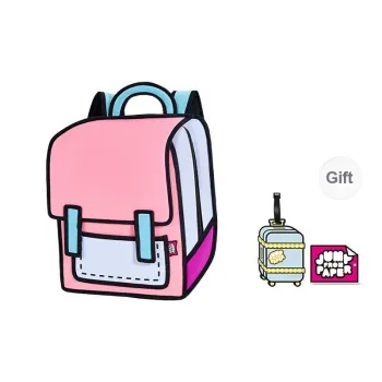 JumpFromPaper Polyester Universe Backpack Large Size Unisex Neon Pink