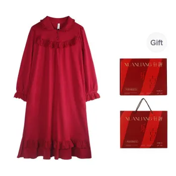 Xuan Liang Nightgown Women's Gift Box Set Maroon