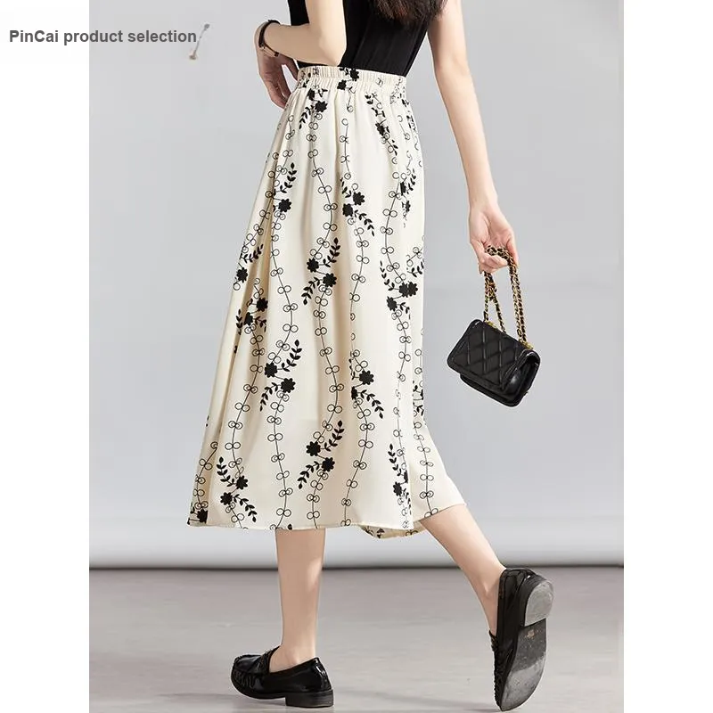 Taste The Color Casual Long Skirt Women's White-6