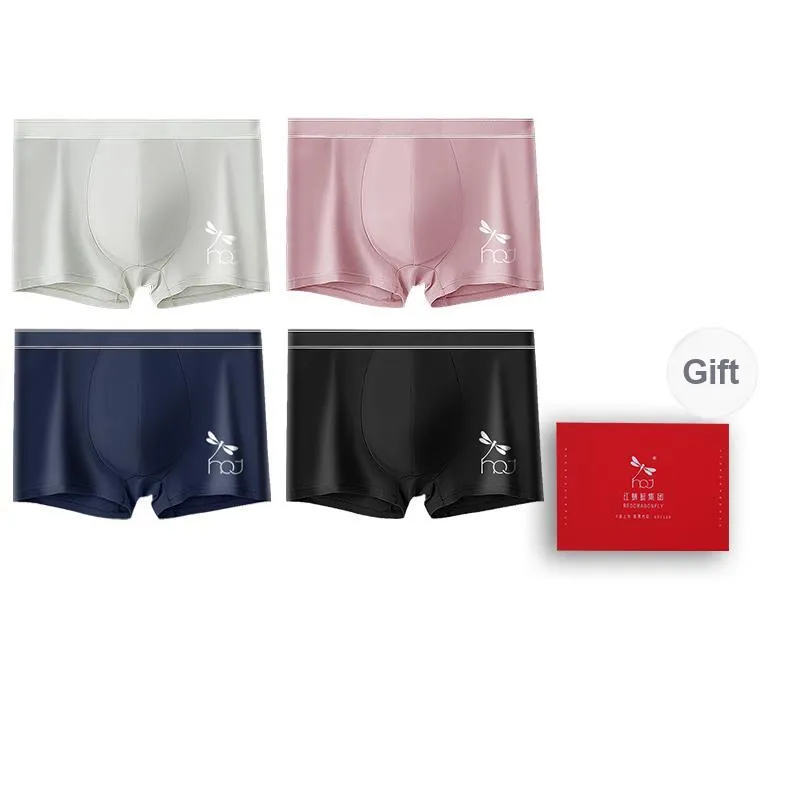 RED DRAGONFLY Cotton Panties Men's 4 Piece Gift Box Sets-0