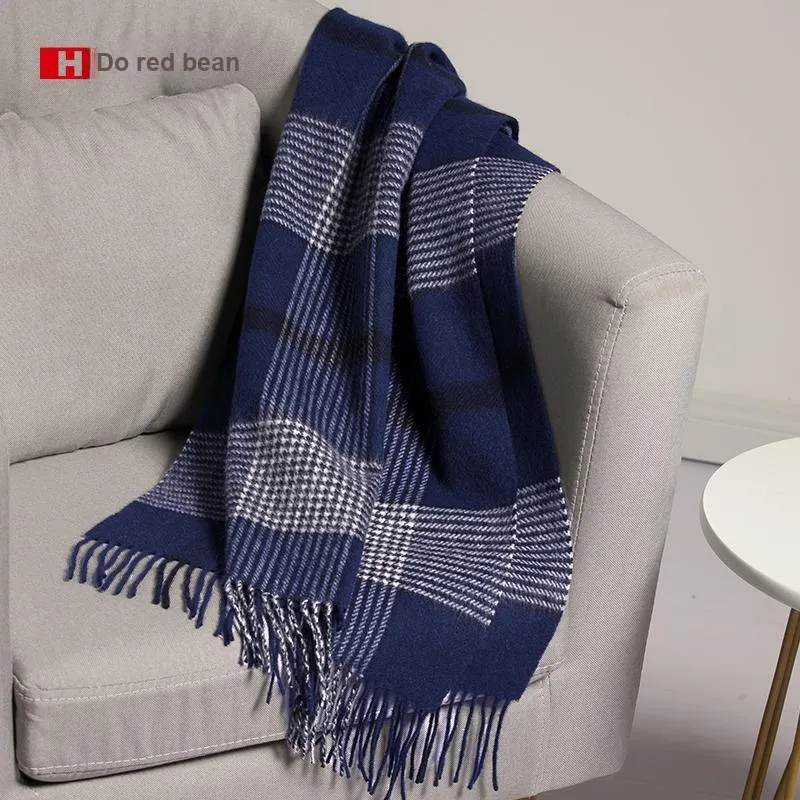 Red Bean Wool Knit Scarves Men's-19
