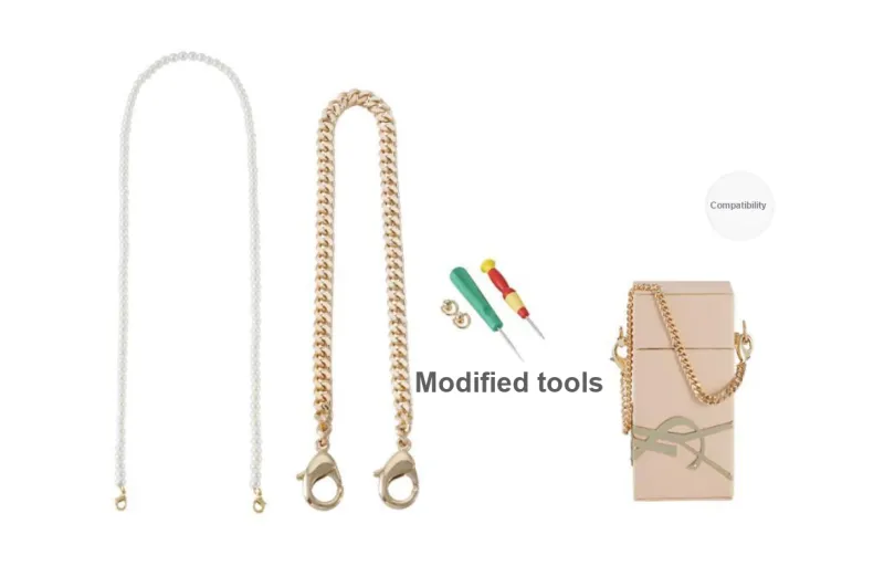 Lan Bao Fan Alloy, Metal Bag Strap Women's Gold Tone-50