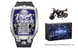 [Gift Box Set+Biker Ornament]Silver Case Black Strap