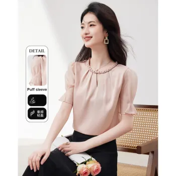 XINFEIYU T Shirts Women's Pink