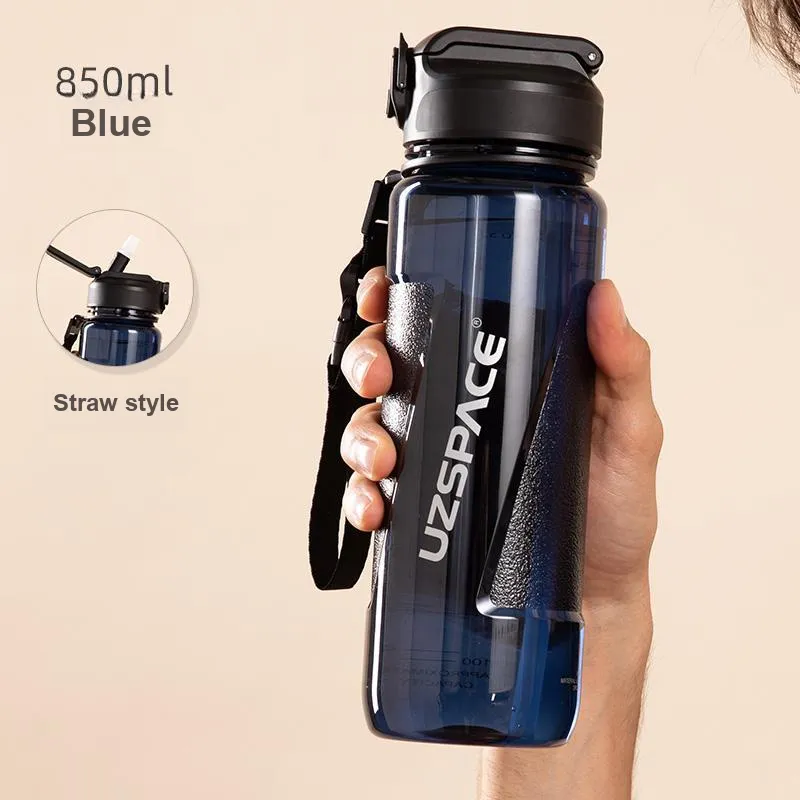 UZSPACE Outdoor Water Equipment Outdoor Water Bottle 850 1000ml Sports Fitness Tritan Material PP-7