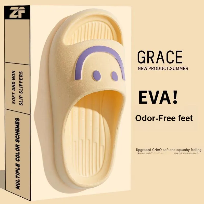 LUNNIFEIYA Squashy And Bouncy Feeling Summer Soft Sole Indoor Home Bathroom Slip Resistant EVA Slippers-4
