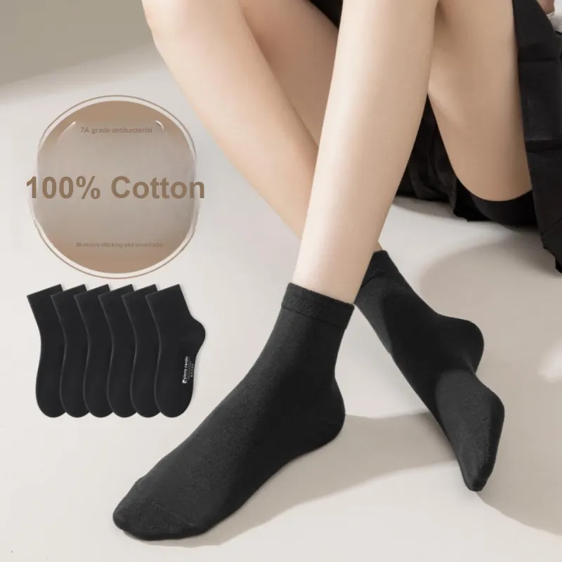 PIERRE CARDIN Mid Calf Socks Women's 6 Pack Black-2