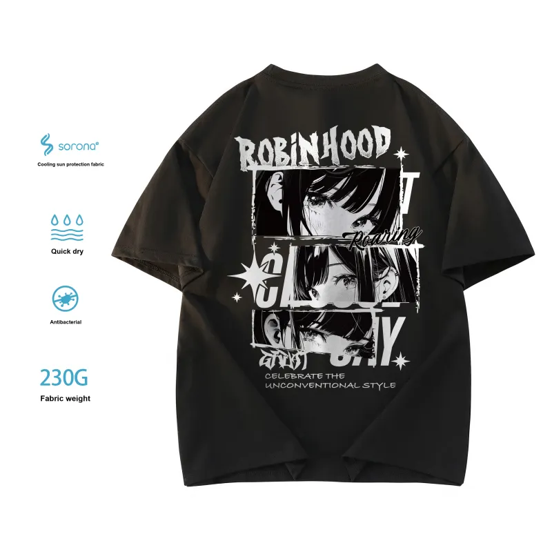 ROBINHOOD T Shirt Unisex Black White Pink-4
