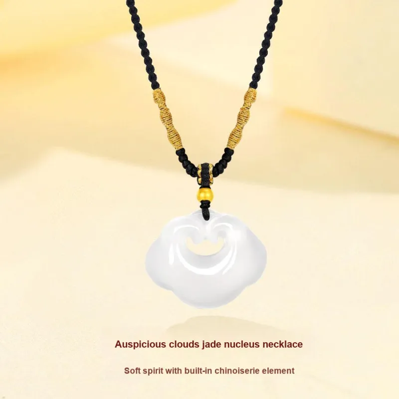Love Jewelry Natural Chalcedony Jade Necklaces Unisex-1