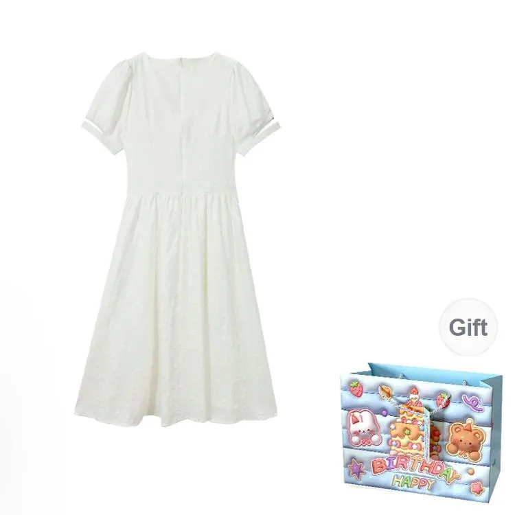 TWOPLUMGIRLS Short Sleeved Dress Women's White-1