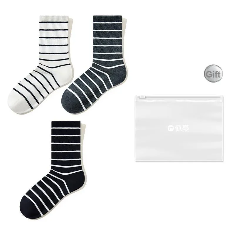 Temooues Mid Calf Socks Women's Shopping Bag Combo Set-30