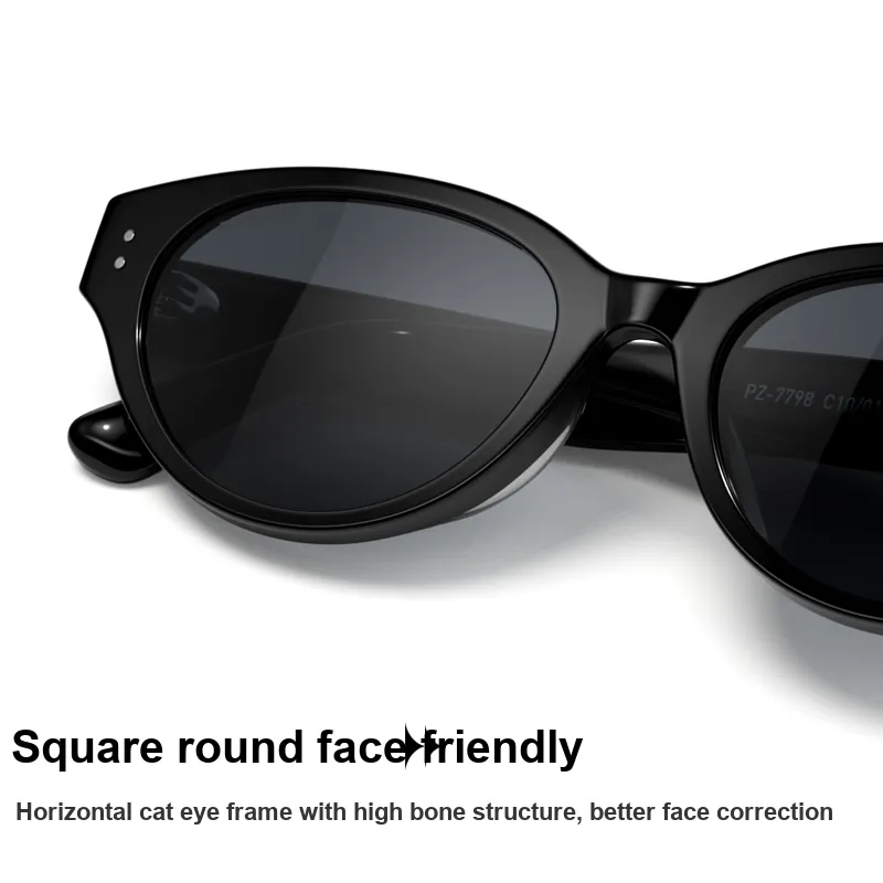 PARZIN Plate Frame Cat Eye Sunglasses Unisex-2