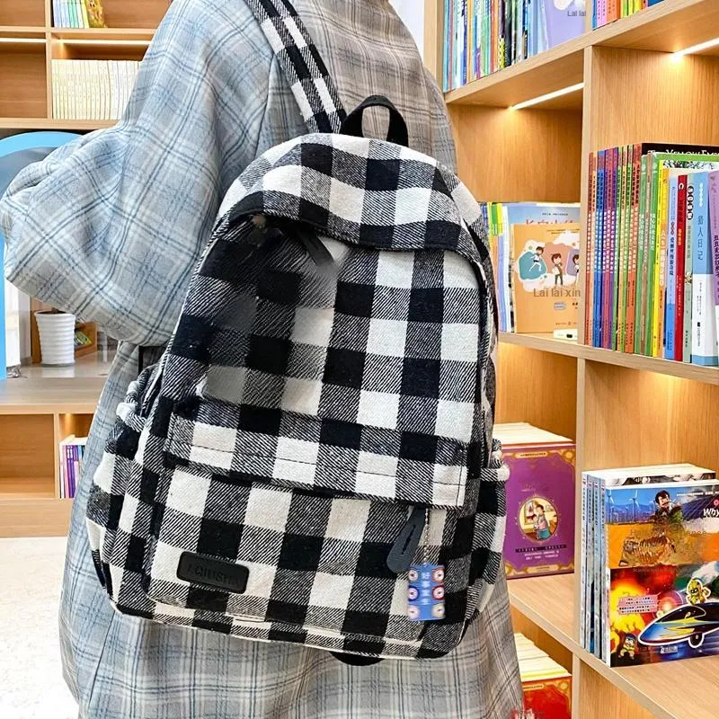 Yalu Nylon Backpack Unisex Black/Red/Blue/Green/Coffee-3