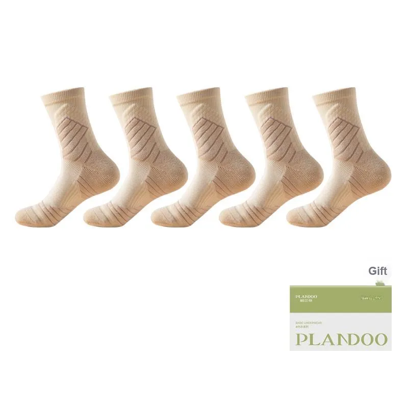 PLANDOO Mid Calf Socks Men's Shopping Bag 5 Pack-6