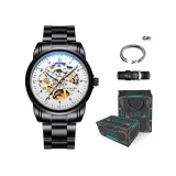 Black Case White Dial Steel Band