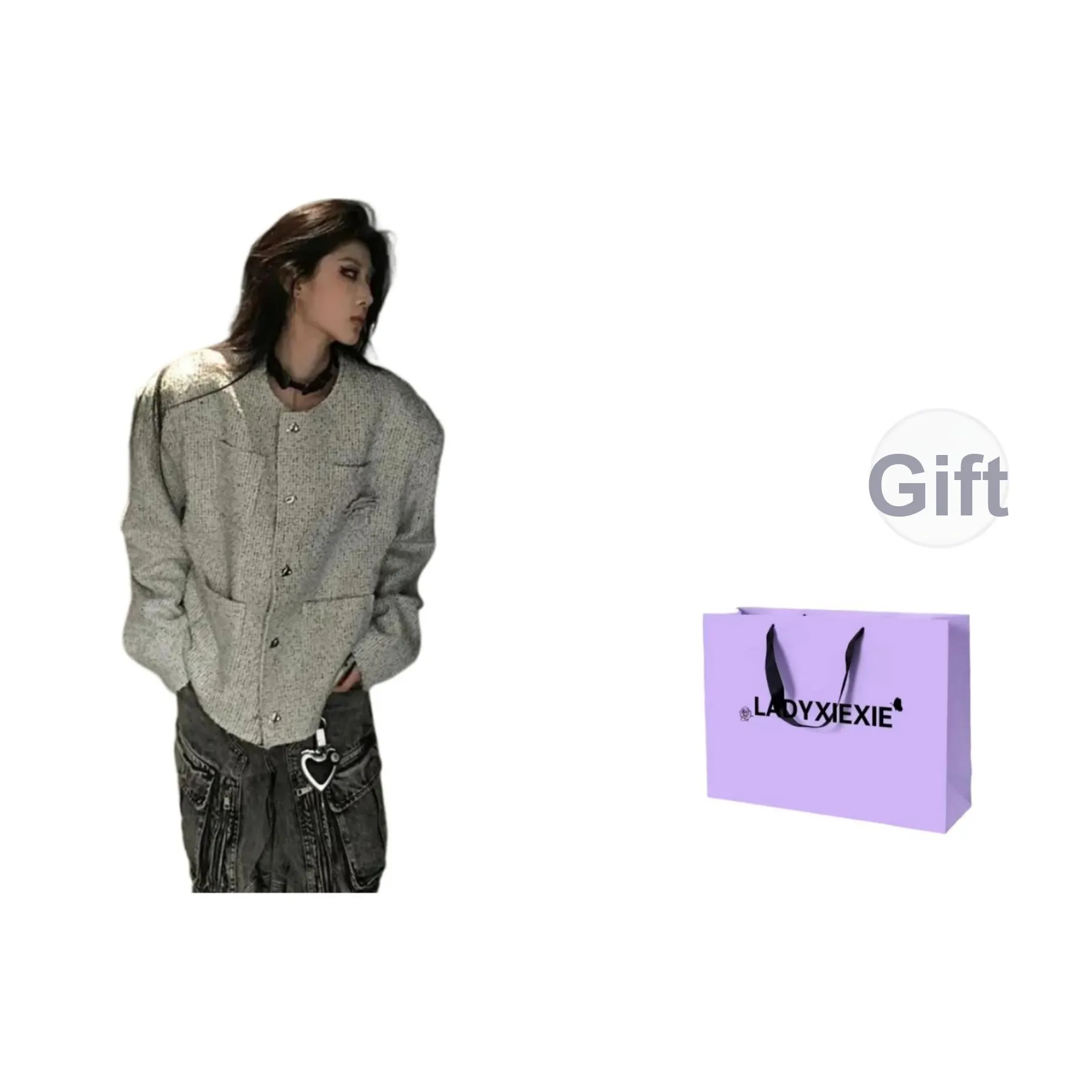 LADYXIEXIE Белый Женские Куртки