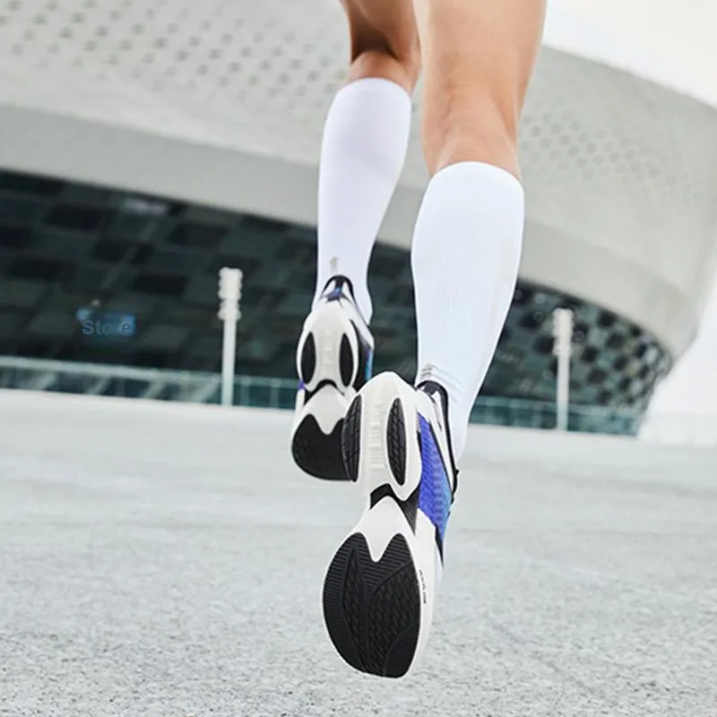 361° Cushioning Anti Slip Wear Resistant Breathable Support Rebound Low Top Running Shoes Men's White Blue-5