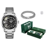 J8883G1 Silver Case Black Dial[Exquisite Green Box+Cuban Bracelet]
