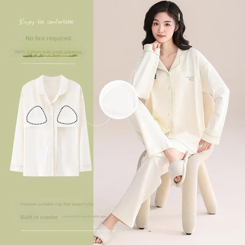 GRACEWELL Pajama Set Women's Milk White-4