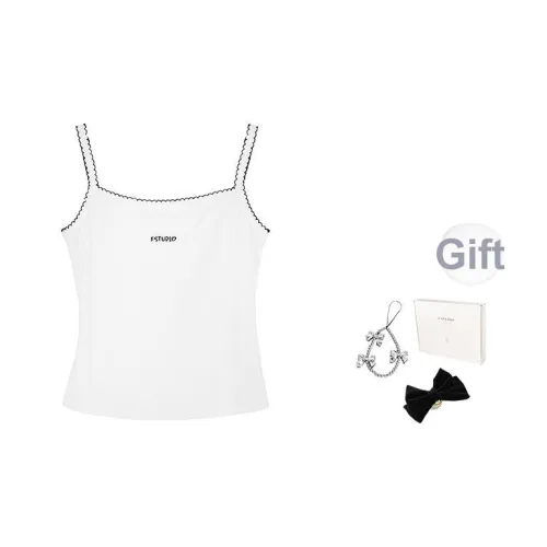 Fstudio Корейский стиль Маленький Коммутирование Отделение Топ на бретелях Женская Белый