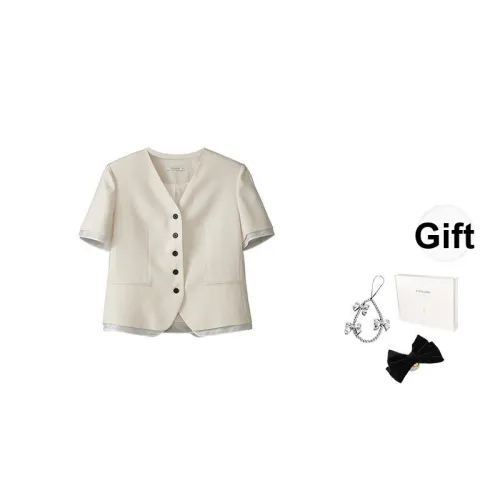 Fstudio Корейский стиль Элегантность Жаккард Fashion Minimalist Style CROP TOP Женские