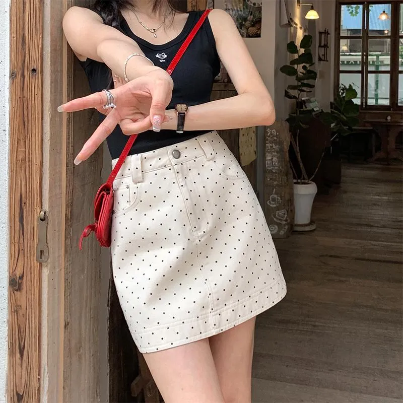 Rose Denim Short Skirts Women's-2
