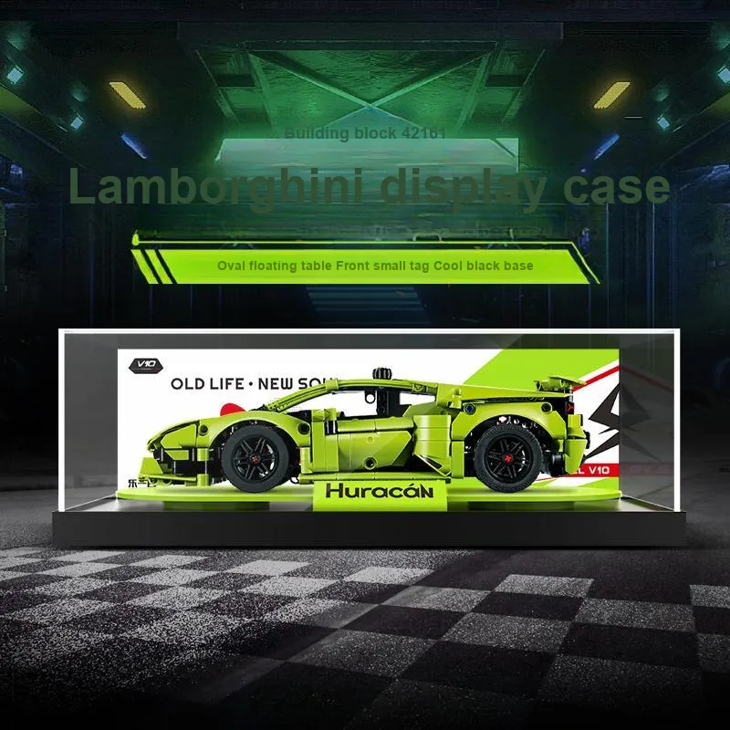 LIGHT YOUR BRICKS LeiYiBai Compatibility Building Block Technic 42161 Lamborghini Racing Display Case Model Accessories-1