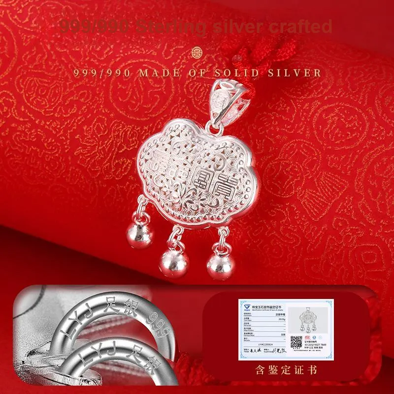 LAOYINJIANG S999 Fine Silver Pendants Kids'-4