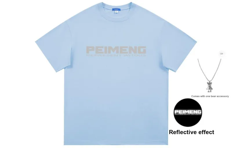 PEIMENG Short Sleeved T Shirts Unisex Comes With Necklace-31