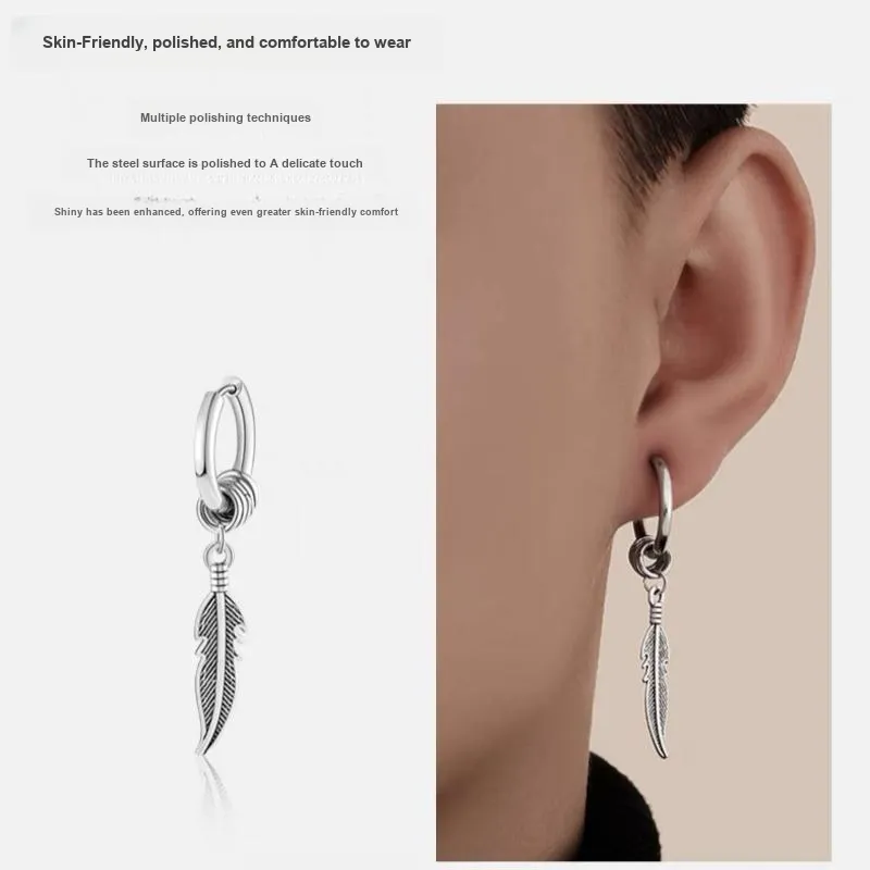 ZWU Titanium Steel Earrings Unisex-2