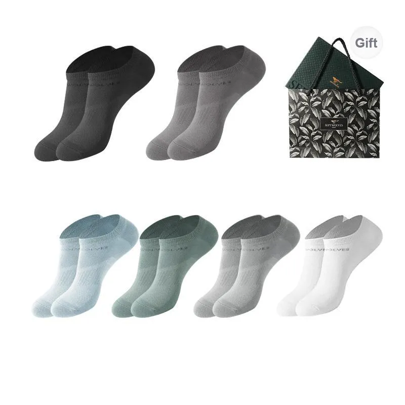 SEPTWOLVES Ankle Socks Summer Model Men's 6 Pairs Gift Box Sets+Shopping Bag-45