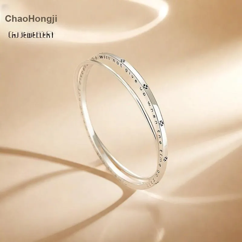 CHAOHONGJI 999 Fine Silver Bangles Women's-1