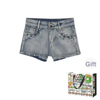 Dippanis Denim Shorts Women's Nostalgic Blue Shopping Bag