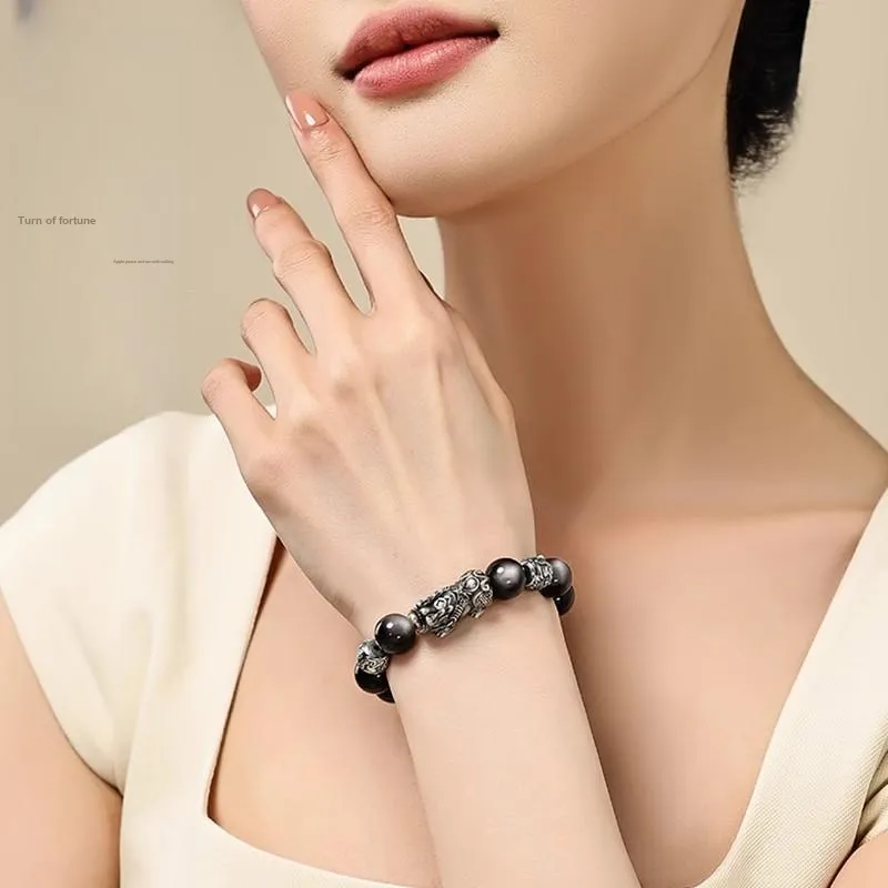 ZHIZUO Natural Obsidian Bracelets Unisex-2